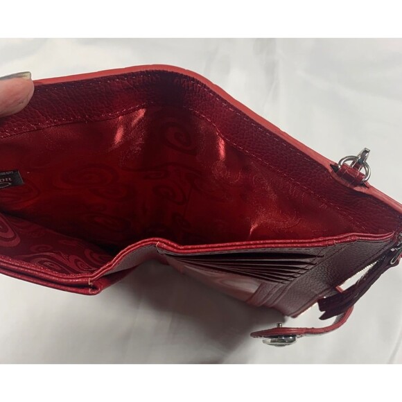 Brighton BELLISSIMO HEART Lipstick Croco Leather Wristlet Double Zip Wallet EUC - Picture 10 of 15